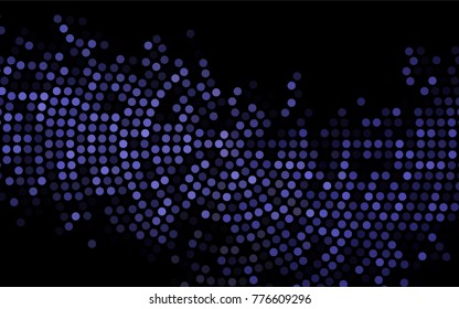 Dark Black vector illustration which consist of circles. Dotted gradient design for your business. Creative geometric background in halftone style with colored spots.