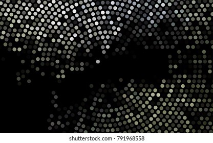 Dark Black vector illustration which consist of circles. Dotted gradient design for your business. Creative geometric background in halftone style with colored spots.