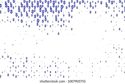 Dark Black vector layout with banking symbols. Colored symbols of USA money with gradient on white background. The pattern can be used as ads, poster, banner for payments.