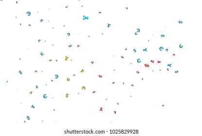 Dark Black vector layout with banking symbols. Colored symbols of all currency on white background. Best design for your ad, poster, banner of money.