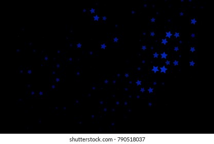 Dark Black vector layout with bright stars. Shining colored illustration with stars. Best design for your ad, poster, banner.