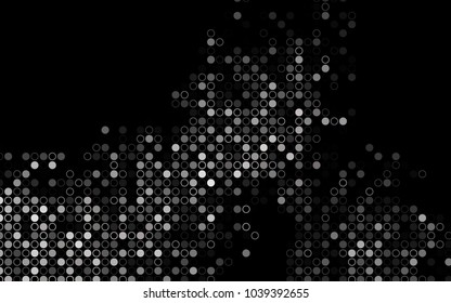Dark Black vector  layout with circle shapes. Glitter abstract illustration with blurred drops of rain. New design for ad, poster, banner of your website.