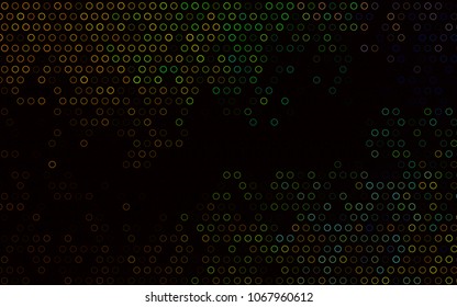 Dark Black vector  layout with circle shapes. Blurred decorative design in abstract style with bubbles. Completely new template for your brand book.