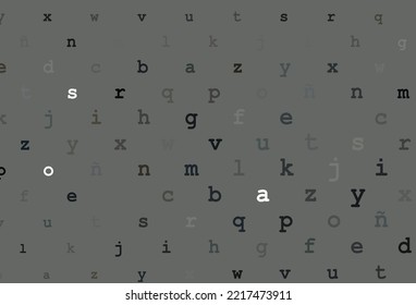Dark black vector layout with latin alphabet. Abstract illustration with colored latin alphabet. The pattern can be used for ad, booklets, leaflets of education.