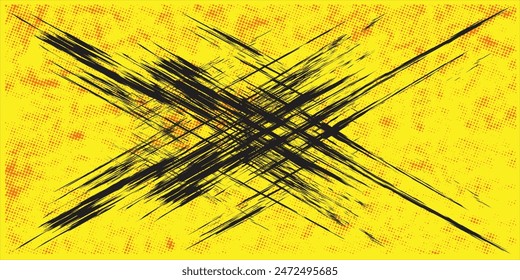 Dark black vector layout with red dotted. Decorative shining illustration with yellow background on abstract template. Smart design for your business advert.