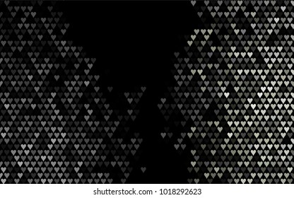 Dark Black vector lovely background with hearts. Valentines greeting card with cute hearts. Abstract pattern for your design, website, ad.