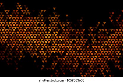Dark Black vector lovely background with hearts. Valentines greeting card with cute hearts. Abstract pattern for your design, website, ad.