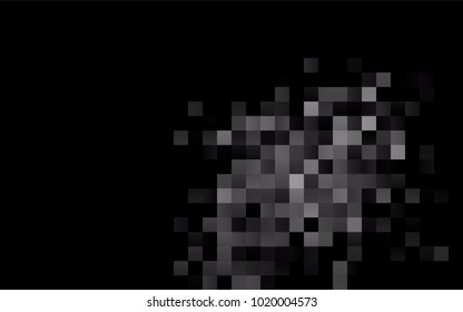 Dark Black vector low poly background. A sample with a polygonal design. Illustration in polygonal style with repeating squares