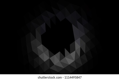 Dark Black vector low poly cover. A sample with polygonal shapes. The textured pattern can be used for background.