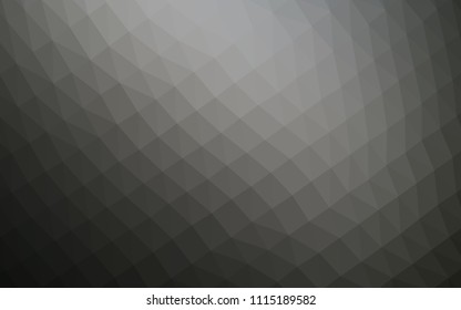 Dark Black vector low poly layout. A sample with polygonal shapes. Triangular pattern for your business design.