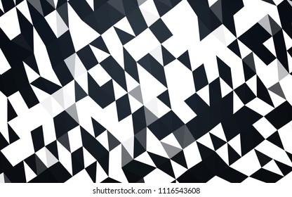 Dark Black vector low poly layout. Colorful abstract illustration with gradient. Triangular pattern for your business design.