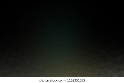 Dark Black vector low poly layout. Brand new colored illustration in blurry style with gradient. The polygonal design can be used for your web site.