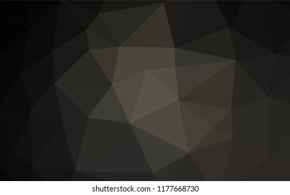 Dark Black vector low poly layout. A completely new color illustration in a vague style. Triangular pattern for your business design.