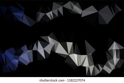 Dark Black vector low poly layout. Shining illustration, which consist of triangles. The template can be used as a background for cell phones.