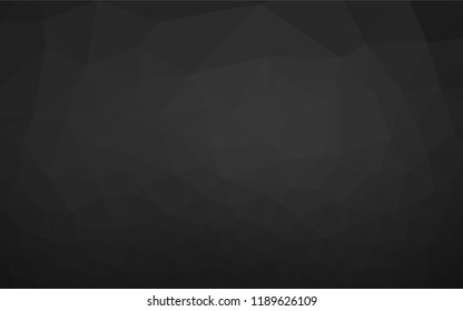 Dark Black vector low poly layout. Shining illustration, which consist of triangles. Brand new style for your business design.