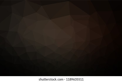 Dark Black vector low poly cover. Triangular geometric sample with gradient.  The template can be used as a background for cell phones.