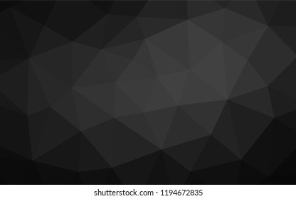 Dark Black vector low poly layout. Triangular geometric sample with gradient.  Brand new design for your business.