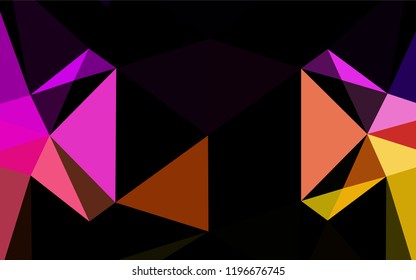 Dark Black vector low poly layout. Shining illustration, which consist of triangles. Brand new style for your business design.