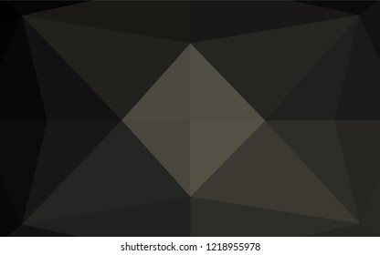 Dark Black vector low poly cover. An elegant bright illustration with gradient. The template can be used as a background for cell phones.