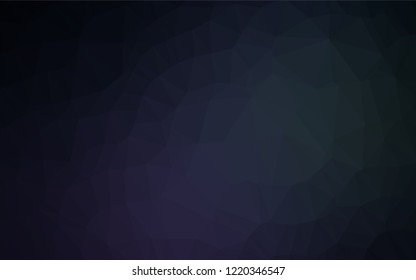 Dark Black vector low poly texture. Triangular geometric sample with gradient.  The completely new template can be used for your brand book.