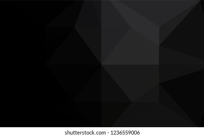 Dark Black vector low poly texture. Creative illustration in halftone style with gradient. The template can be used as a background for cell phones.