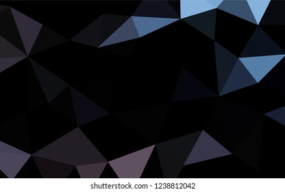 Dark Black vector low poly texture. An elegant bright illustration with gradient. Triangular pattern for your business design.