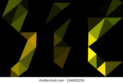 Dark Black vector low poly layout. Modern geometrical abstract illustration with gradient. Template for your brand book.