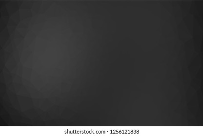 Dark Black vector low poly texture. Geometric illustration in Origami style with gradient.  The template can be used as a background for cell phones.