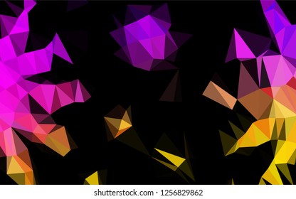 Dark Black vector low poly layout. Colorful illustration in abstract style with gradient. Triangular pattern for your business design.