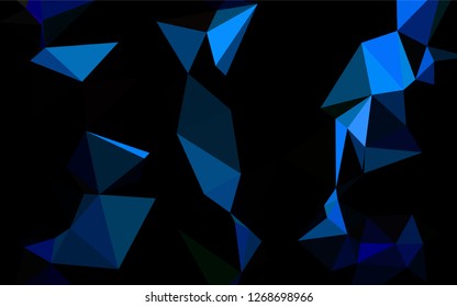 Dark Black vector low poly texture. A vague abstract illustration with gradient. The elegant pattern can be used as part of a brand book.