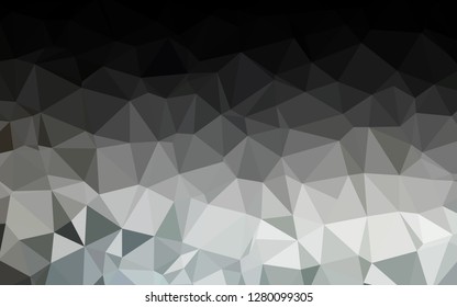 Dark Black vector low poly texture. Creative illustration in halftone style with gradient. Completely new design for your business.