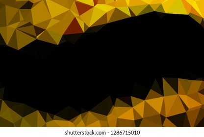 Dark Black vector low poly layout. Geometric illustration in Origami style with gradient. The best triangular design for your business.