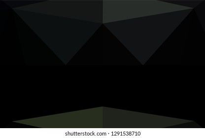 Dark Black vector low poly cover. Shining illustration, which consist of triangles. The best triangular design for your business.