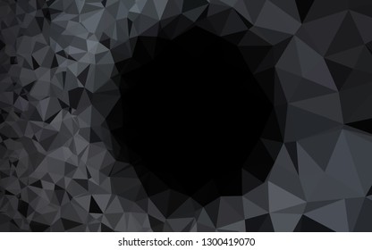 Dark Black vector low poly cover. Brand new colorful illustration in with gradient. Template for your brand book.