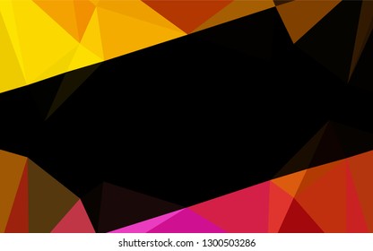 Dark Black vector low poly texture. Shining illustration, which consist of triangles. The polygonal design can be used for your web site.