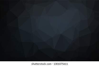 Dark Black vector low poly texture. Shining illustration, which consist of triangles. A completely new design for your business.
