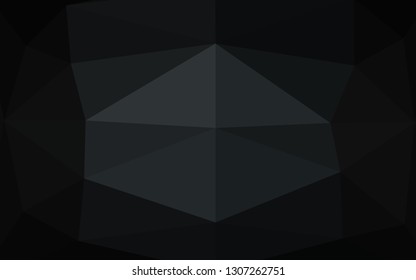 Dark Black vector low poly layout. Shining illustration, which consist of triangles. Brand new style for your business design.
