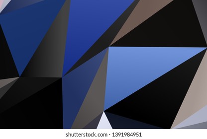 Dark Black vector low poly layout. Colorful illustration in Origami style with gradient.  Template for your brand book.