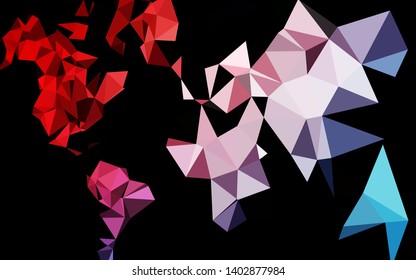 Dark Black vector low poly texture. Creative illustration in halftone style with gradient. New texture for your design.