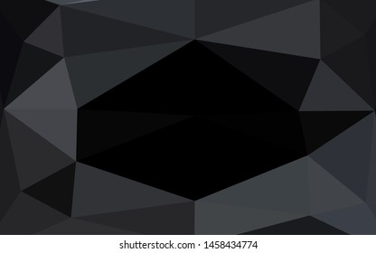 Dark Black vector low poly cover. Colorful illustration in abstract style with gradient. Triangular pattern for your business design.