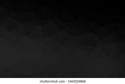 Dark Black vector low poly layout. Modern geometrical abstract illustration with gradient. Elegant pattern for a brand book.