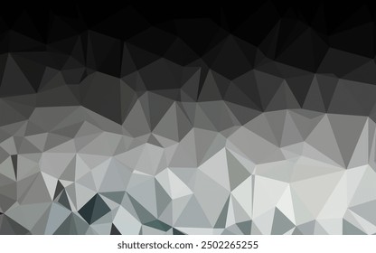 Dark Black vector low poly cover. A vague abstract illustration with gradient. Polygonal design for your web site.