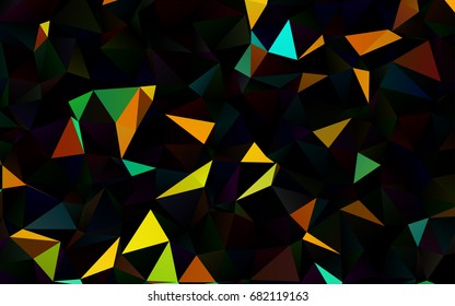 Dark Black vector low poly template. Creative illustration in halftone style with gradient. The textured pattern can be used for background.
