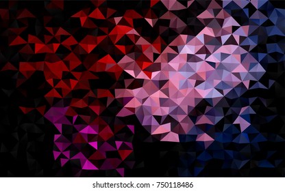 Dark Black vector low poly background. Creative illustration in halftone style with gradient. The polygonal design can be used for your web site.