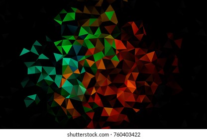 Dark Black vector low poly template. Creative geometric illustration in Origami style with gradient. The best triangular design for your business.