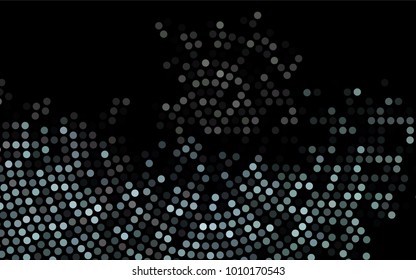 Dark Black vector modern geometrical circle abstract background. Dotted texture template. Geometric pattern in halftone style with gradient. 