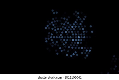 Dark Black vector modern geometrical circle abstract background. Dotted texture template. Geometric pattern in halftone style with gradient. 