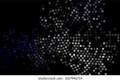 Dark Black vector modern geometrical circle abstract background. Dotted texture template. Geometric pattern in halftone style with gradient. 