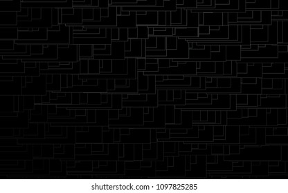 Dark Black vector modern geometrical background. Abstract template. Geometric pattern in square style with gradient.