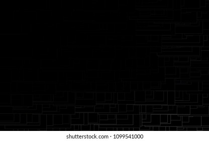 Dark Black vector modern geometrical background. Abstract template. Geometric pattern in square style with gradient.